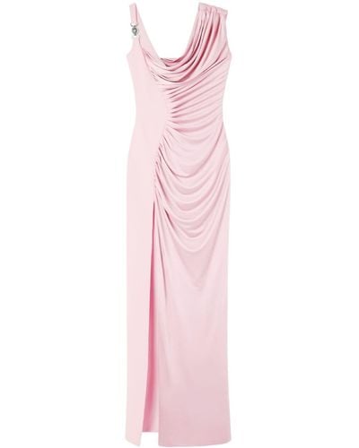 Versace Vestido largo con placa del logo - Rosa