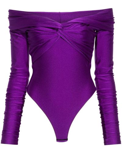 ANDAMANE Kendall Off-shoulder Bodysuit - Purple