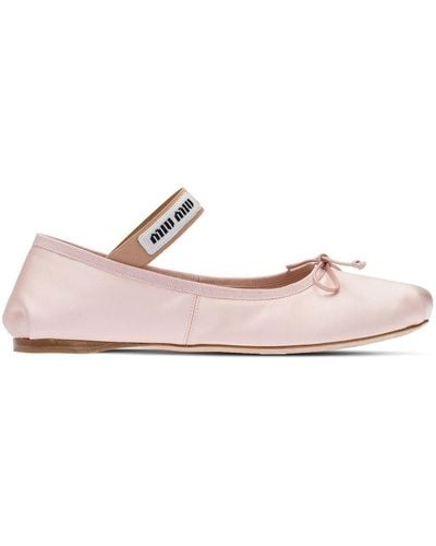 Miu Miu Ballerina's Met Logoband - Roze