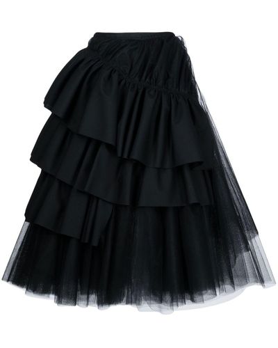 Junya Watanabe Ruffled-tulle Skirt - Black