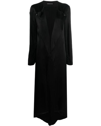BARBARA BOLOGNA V-neck Long-sleeved Maxi Coat - Black
