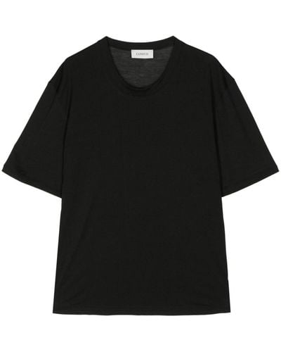 Laneus Short-sleeve Cotton T-shirt - Zwart
