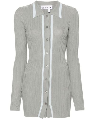Remain Ribbed-knit Mini Dress - Grey