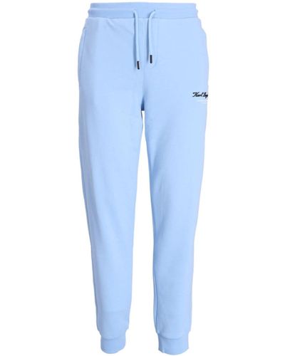 Karl Lagerfeld Pantalones de chándal con logo bordado - Azul