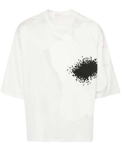 Valentino Garavani T-Shirt mit Blumenstempel - Weiß