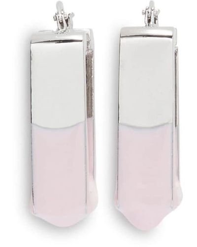 Heron Preston Dip-dye Square Earrings - White