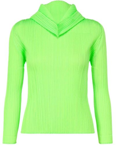 Pleats Please Issey Miyake September Pleated T-shirt - Green
