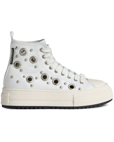 DSquared² Eyelet-detail Leather Sneakers - White