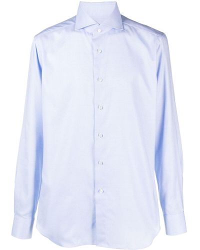 Xacus Cutaway-collar Cotton Shirt - Blue