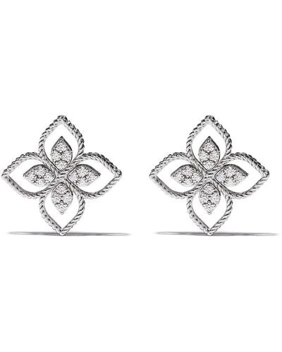 Roberto Coin 18kt White Gold Princess Flower Diamond Earrings - Multicolor