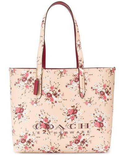 COACH Bolso shopper con motivo floral - Rosa