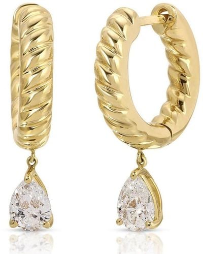 Anita Ko 18kt Yellow Gold Small Zoe Diamond Hoop Earrings - Metallic