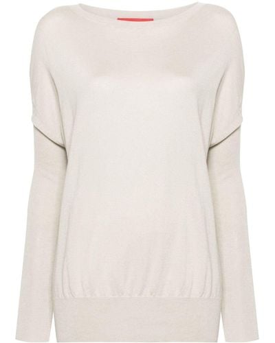 Wild Cashmere Boat-neck Knit Sweater - Natural