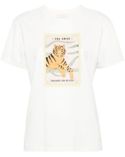 Twin Set T-shirt con stampa grafica - Bianco