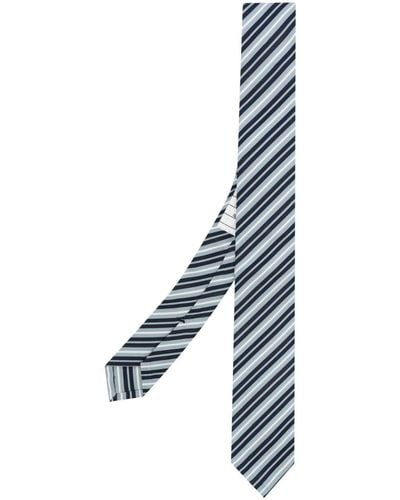 Thom Browne Pointed-tip Striped Tie - Blue