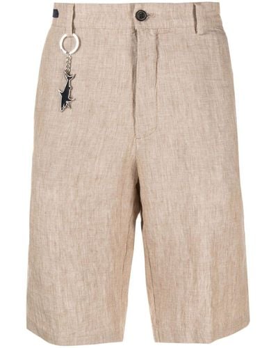 Paul & Shark Keyring-attachment Linen Bermuda Shorts - Natural