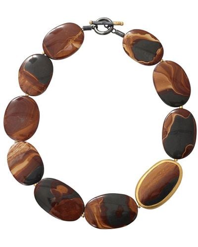 Yossi Harari 24kt Yellow Gold Agate Necklace - White