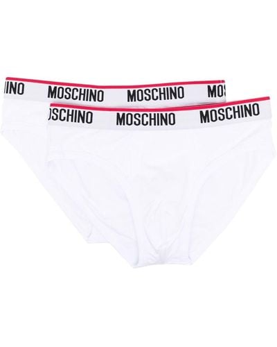 Moschino Slip-Set mit Logo-Bund - Weiß