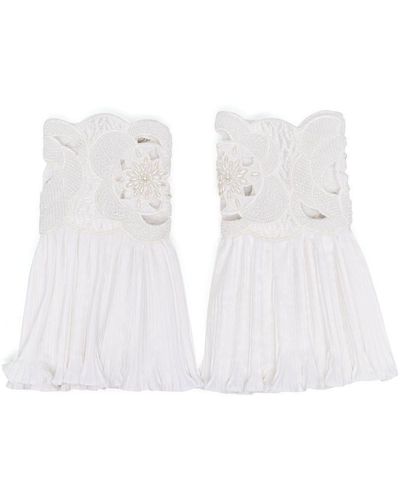 Parlor Bead-embellished Cuffs - White