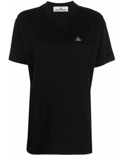 Vivienne Westwood T-shirt con ricamo Orb - Nero