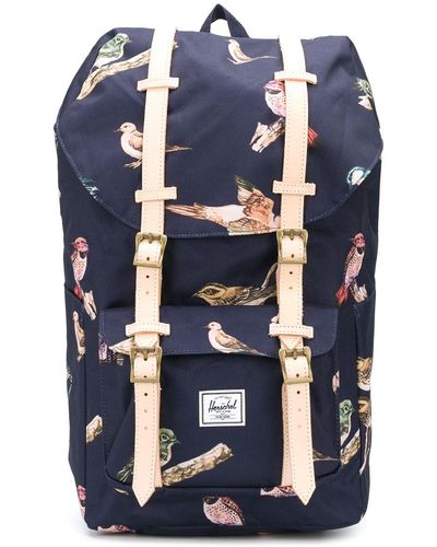 Herschel Supply Co. Bird Print Backpack With Double Buckle Fastening - Blue