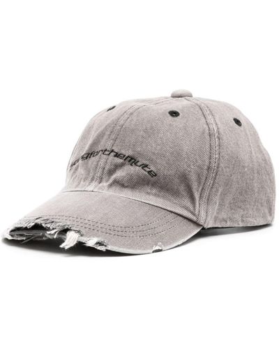 Song For The Mute Logo-embroidered distressed baseball cap - Grigio