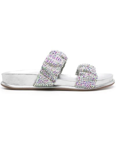 Le Silla Pool Side Leather Sandals - White