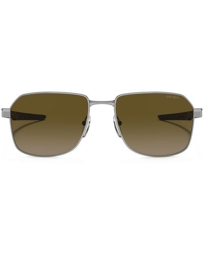 Prada Linea Rossa Logo-print Sunglasses - Gray