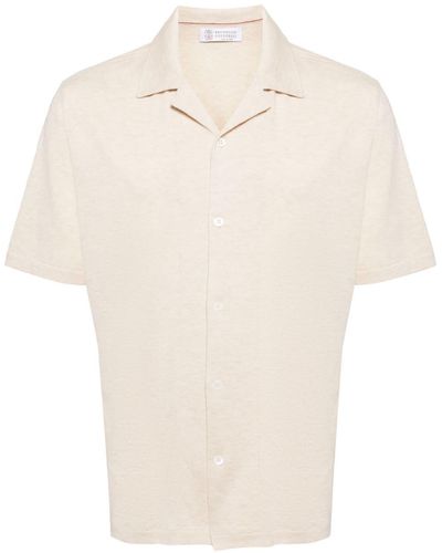 Brunello Cucinelli Short-sleeve cotton shirt - Weiß