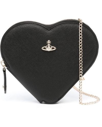 Vivienne Westwood Heart-shape Leather Crossbody Bag - Black