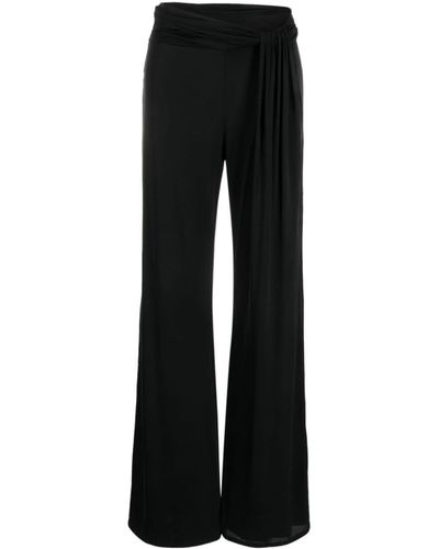 GAUGE81 Pantalon ample à design drapé - Noir