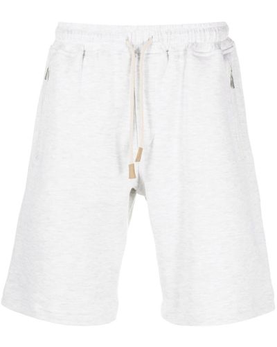 Eleventy Drawstring-waistband Cotton Shorts - White