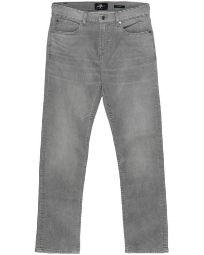 7 For All Mankind Mid-rise Slim-fit Jeans - Grey