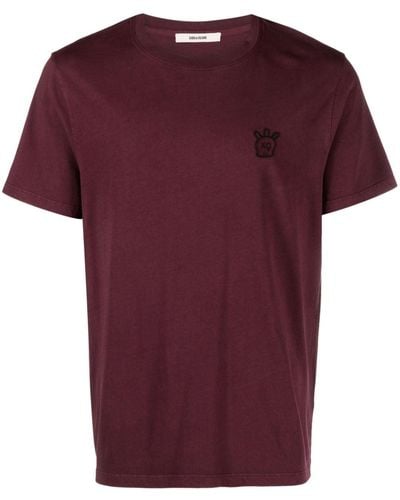Zadig & Voltaire Ausgeblichenes Tommy Skull XO T-Shirt - Rot