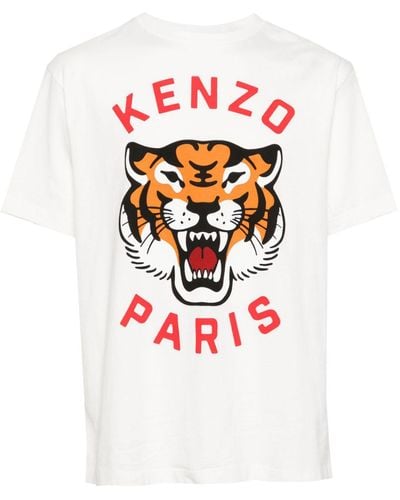 KENZO T-shirt Lucky Tiger en coton - Blanc