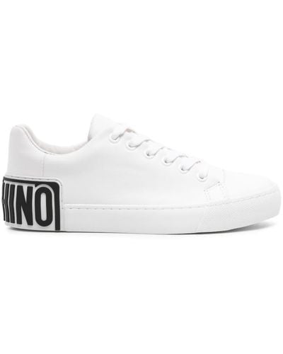 Moschino Logo-detailed Lace-up Sneakers - White