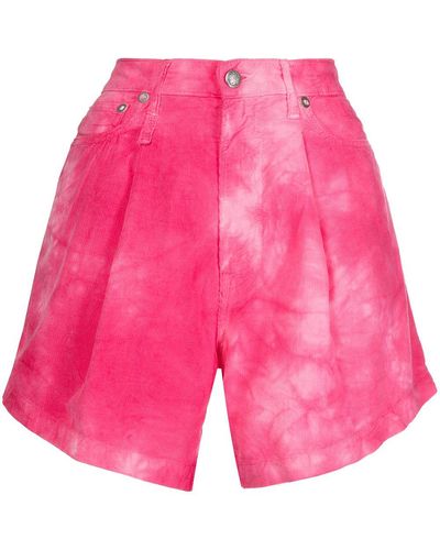 R13 Tie-dye Corduroy Shorts - Pink