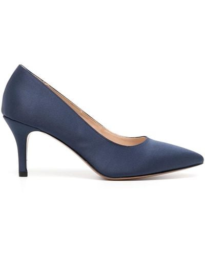 Paule Ka Pointed-toe 75mm Leather Court Shoes - Blue