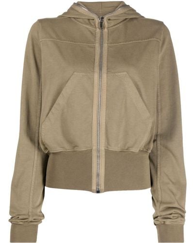 Rick Owens Cropped Organic Cotton Hoodie - Natural