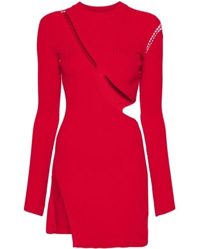 The Attico Knitted Mini Dress - Red