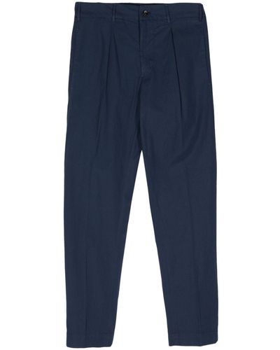 Dell'Oglio Pleat-detail Tapered Trousers - Blue