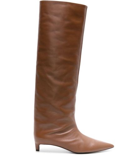 Jil Sander 30mm Knee-high Leather Boots - Brown