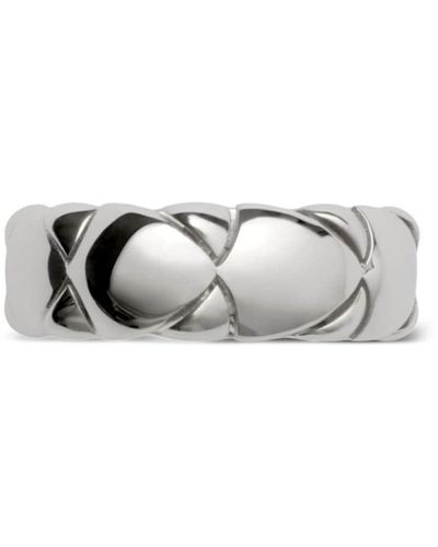 Burberry Shield Segment Sterling Silver Ring - White