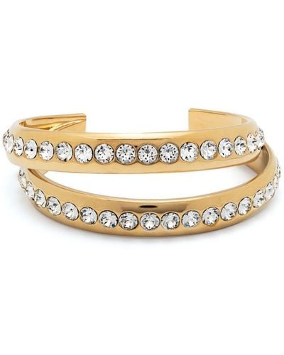 AMINA MUADDI Jahleel Crystal Bangle Bracelet - Metallic