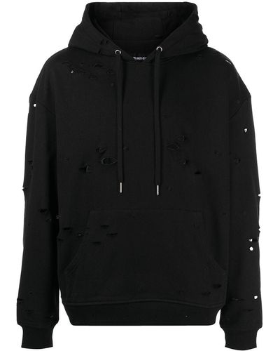 God's Masterful Children Galaxy Ripped-detailed Hoodie - Black