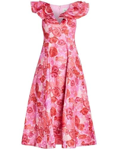 Aje. Enchanted Floral-print Midi Dress - Pink