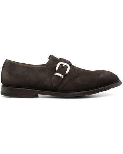 Premiata Mono Fibbia Suede Monk Shoes - Black