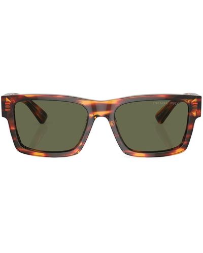 Prada Tortoiseshell-effect Square-frame Sunglasses - Brown