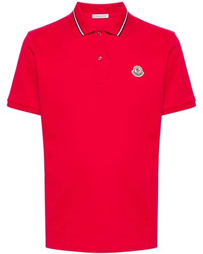Moncler Logo-Patch Polo Shirt - Red