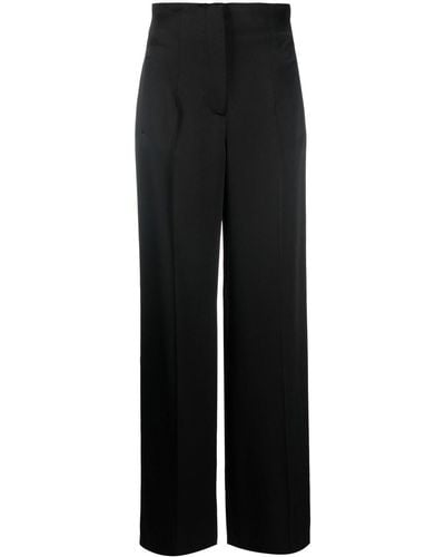 Alberta Ferretti Pantalon droit à taille haute - Noir